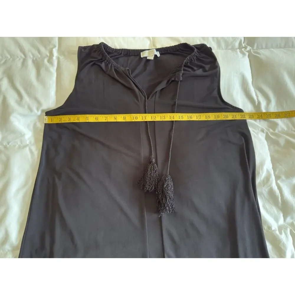 Michael Kors Black Shift Dress LBD V Neck Tassel Ties Plus Size 1X